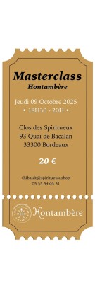 Dégustation - Masterclass - Hontambère - Jeudi 9 Octobre 2025