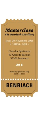 Dégustation - Masterclass - The Benriach Distillery - Jeudi 20 Novembre 2025