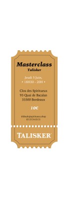 Dégustation - Masterclass - Talisker - Jeudi 5 Juin 2025