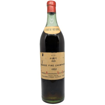 Cognac - Grande Fine Champagne - Caveau Réserve  1822 rare bouteille flacon bordeaux cognac meilleur prix luxe meilleur caviste bordeaux 