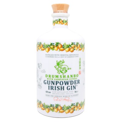 DRUMSHANBO - Ceramic Bottle Sardinian Citrus - Gunpowder Irish Gin - Conquête 2021 - 43%