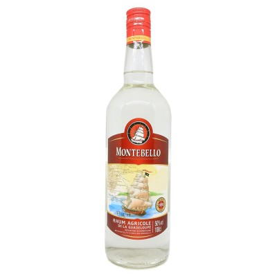 MONTEBELLO - Rhum Blanc - Bouteille de 1 Litre - 50%