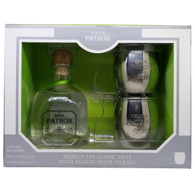 PATRON DE TEQUILLA - Set con 2 mules en caja - 40%