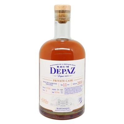 RHUM DEPAZ - Private Cask - 11 ans - Millésime 2010 - Fût n°102 - Edition France - Bottled 2022 - 58.2%