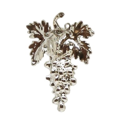 Broche de sommelier - Grappe de raisin grand modèle (35mm) - Métal argenté  