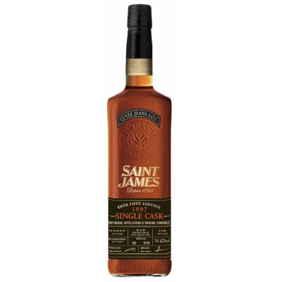 RHUM SAINT JAMES - Rhum hors d'âge - Single Cask 1997- 42,7%  1997 ACHAT PAS CHER RHUMERIE BORDEAUX au meilleur avis bon