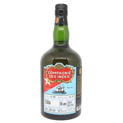 Compagnie des Indes - Aged rum - Cuba - 18 years old - Sancti Spiritusi - 45% 1999