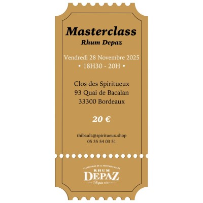 Dégustation - Masterclass - Rhum Depaz - Vendredi 28 Novembre 2025