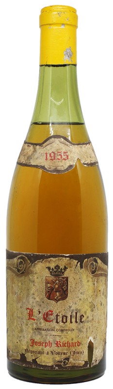 L'ETOILE - Mise JOSEPH RICHARD 1955 Une magnifique bouteille du Jura fait en 1955 par Joseph Richard. Un vin remarquable pour tout amateur de Chardonnay et Savagnin sur l'elevage. Une bouteille rare provenant de cette petite appelation de 60 hectares.