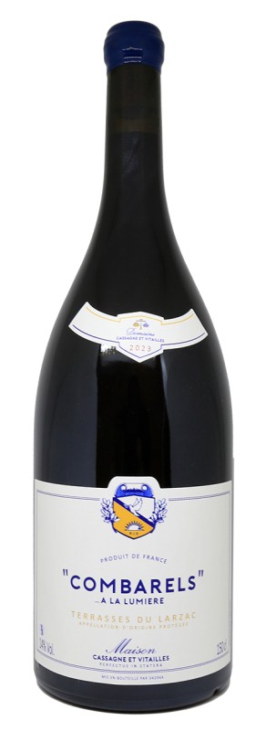 Bouteille Domaine Cassagne et Vitailles Combarels à la Lumière 2023, vin rouge biodynamique élevé en barriques Chassin et œufs béton, terroir de Montpeyroux, Languedoc, magnum