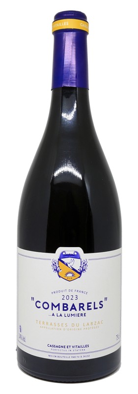 Bouteille Domaine Cassagne et Vitailles Combarels à la Lumière 2023, vin rouge biodynamique élevé en barriques Chassin et œufs béton, terroir de Montpeyroux, Languedoc