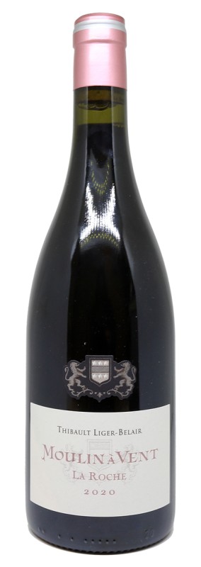 bouteille de vin rouge, Moulin-à-Vent La Roche, Domaine Thibault Liger-Belair, millésime 2020, Beaujolais, Gamay, vieilles vignes, vin bio