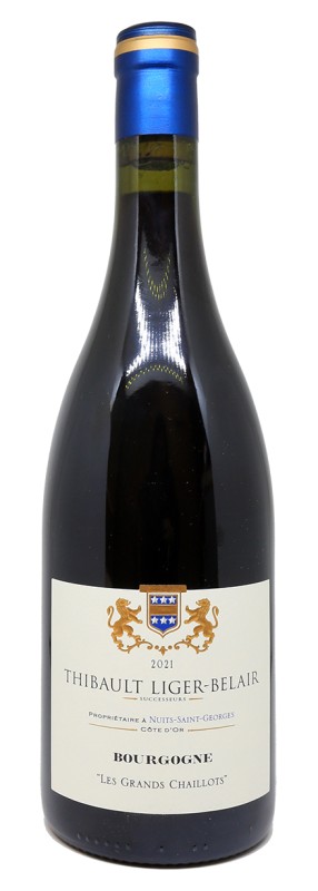 Bouteille de vin rouge, Pinot Noir, Bourgogne, Domaine Thibault Liger-Belair, millésime 2021, Les Grands Chaillots, vin bio, vin de terroir