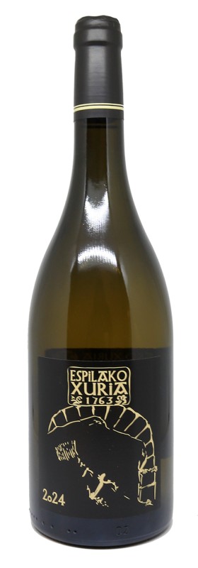 bouteille espilako xuria 2024, vin blanc naturel, pays basque, irouléguy, paul carricaburu, cépages petit manseng, petit courbu, gros manseng, vin bio, élevage cuve inox, sur lies fines, vignoble pays basque