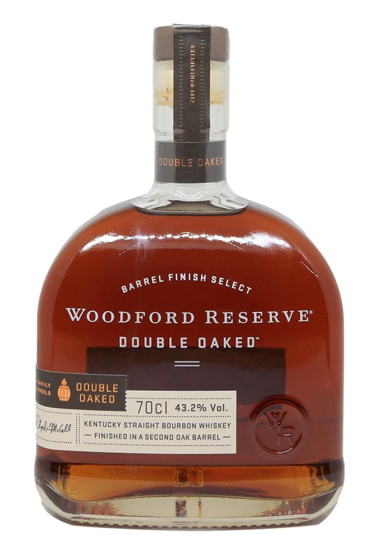 bouteille de bourbon, étiquette Woodford Reserve Double Oaked, fût de chêne, Kentucky, whisky américain