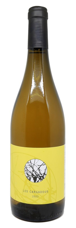 Bouteille Clos de la Barthassade Les Cargadous 2023, assemblage Roussanne Chenin Blanc, vin blanc biodynamique, terroir calcaire Terrasses du Larzac, élevage en demi-muids et barriques, vin naturel