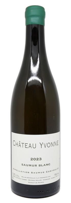 bouteille Château Yvonne Blanc 2023, vin blanc Loire, Chenin Blanc, Saumur, vin biodynamique, vin élevé en barrique et amphore, vin élégant de terroir