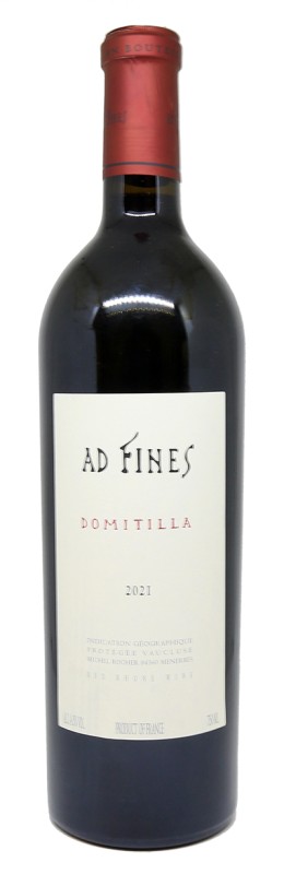 bouteille de vin Domitilla 2021 du Domaine Ad Fines, Luberon, vin rouge, Serine et Cabernet Sauvignon, petit domaine viticole, vin de Ménerbes
