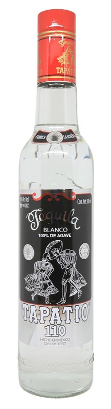 Bouteille Tapatio Tequila Blanco 110 Proof, 55% ABV, distillerie La Alteña, agave bleu Weber, tequila artisanale mexicaine, méthode traditionnelle, Highlands Jalisco