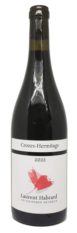 bouteille de Crozes-Hermitage rouge, Domaine Laurent Habrard, millésime 2022, Syrah bio