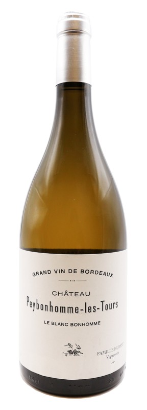 bouteille de vin blanc, Château Peybonhomme Les Tours, Le Blanc Bonhomme 2024, vin biodynamique, Blaye Côte de Bordeaux